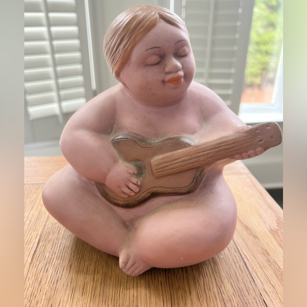 vintage handmade guitar lady